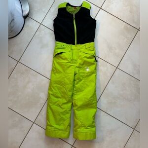 Spyder Neon Green and Black ski pants/snow bib
